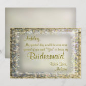 Invitation Golden Glam Bridesmaid (Devant / Derrière)