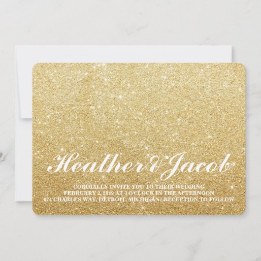 Invitation - Golden Glit Fab Mariage (Devant)