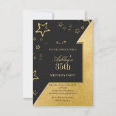 Invitation Golden Glittering Stars Anniversaire (Devant)
