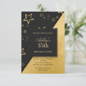 Invitation Golden Glittering Stars Anniversaire (Debout devant)
