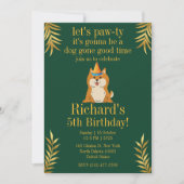 Invitation Golden Green Chien Chien Chien de Chien de Chien d (Devant)