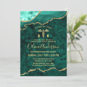 Invitation Golden Green Nursing School Graduation Party (Debout devant)