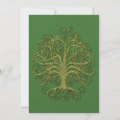 Invitation Golden Green Swirl Arbre Roots of Love Mariage (Dos)