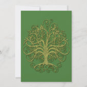 Invitation Golden Green Swirl Arbre Roots of Love Mariage Inv (Dos)