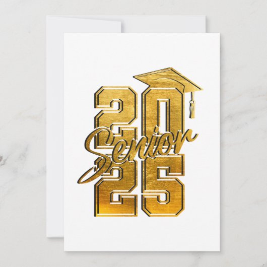 Invitation Golden High School Graduation 2025 (Devant)