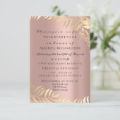 Invitation Golden Jungle Rose Élégant anniversaire de naissan (Debout devant)