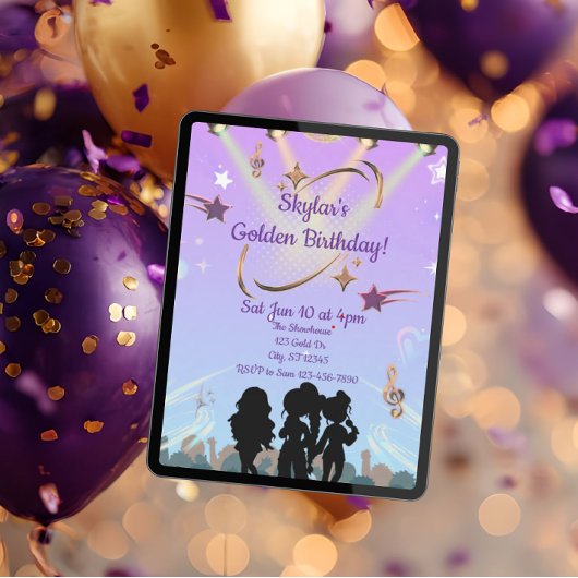 Invitation Golden KPOP birthday 