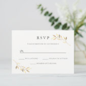 Invitation Golden Leaf Garden Wedding Digital ou impression R (Debout devant)