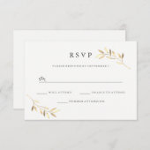 Invitation Golden Leaf Garden Wedding Digital ou impression R (Devant / Derrière)