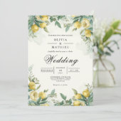 Invitation Golden Lemon Mariage botanique (Debout devant)