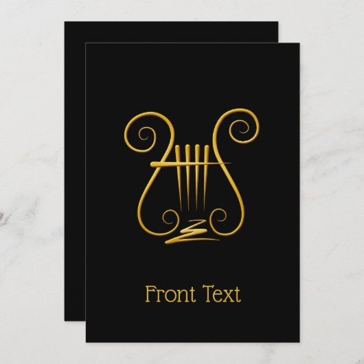 Invitation Golden lyre (Devant / Derrière)