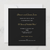 Invitation Golden Mariage 50 ans Cake Names Black Gold (Dos)