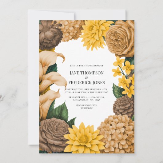 Invitation Golden Marigold, Terra Honey & Umber Spice Wedding (Devant)