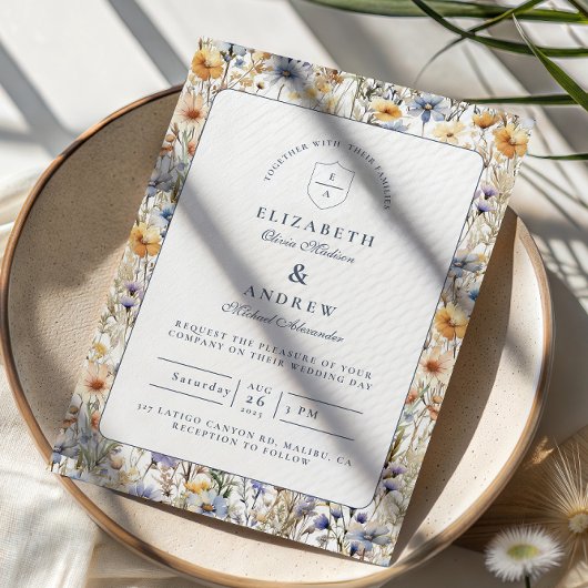 Invitation Golden Meadow Wildflower Wedding