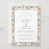 Invitation Golden Meadow Wildflower Wedding (Devant)
