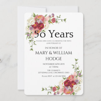 Invitation "Golden Memories : Celebrating 50 Years of Love"