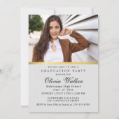 Invitation Golden Modern 2 PHOTO Graduation Party (Dos)