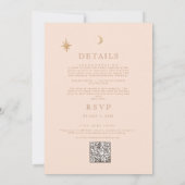 Invitation Golden Moon Celestial Boho Mariage Qr Code (Dos)