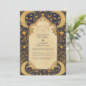 Invitation Golden Moonlit Baroque Wedding (Debout devant)