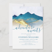 Invitation Golden Mountains Adventure Attend la fête de retra (Devant)