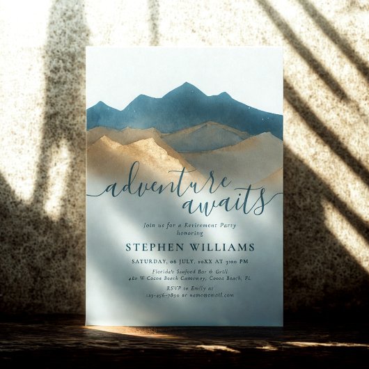 Invitation Golden Mountains Adventure Attend la fête de retra