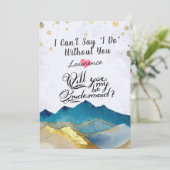 Invitation Golden Mounts Serez-Vous Mon Mariage De Bridesmaid (Debout devant)