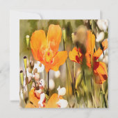 Invitation Golden Orange California Pavot Acrylique Peinture (Devant)