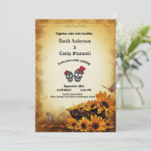 Invitation Golden Orange Gothique Tournesol Mariage d'Hallowe (Debout devant)