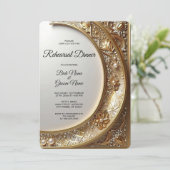 Invitation Golden Ornate Frame Rehearsal Dinner (Debout devant)