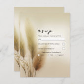 Invitation Golden Pampas Grass Bohème Bohème Bohème Mariage R (Devant / Derrière)