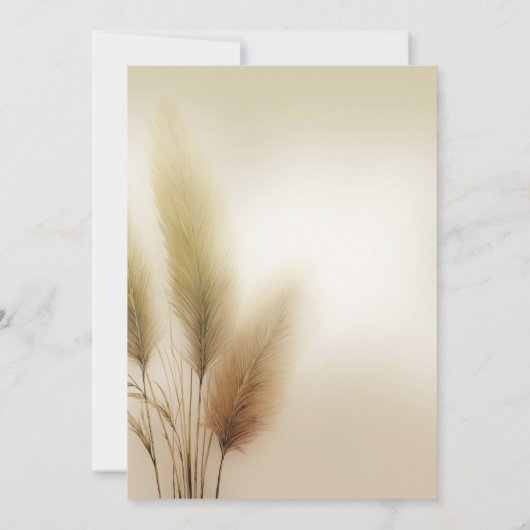 Invitation Golden Pampas Grass Bohemian Baby shower Boho (Dos)