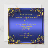 Invitation Golden Peacock Elite Élégante fête d'anniversaire (Dos)