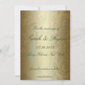 Invitation Golden Peacock Enregistrer la date annonce (Dos)