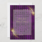 Invitation Golden Peacock Feathers & Pearls Mariage (Devant)
