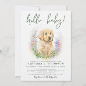 Invitation Golden Retriever Chien Chien Chien Chien Chien Mod (Devant)
