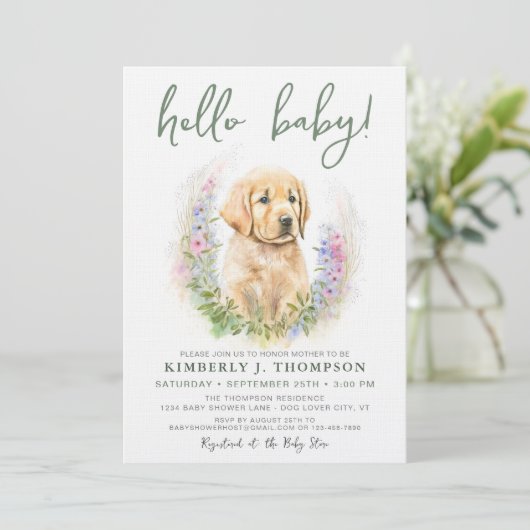 Invitation Golden Retriever Chien Chien Chien Chien Chien Mod (Debout devant)