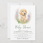 Invitation Golden Retriever Chien Chien Chien Chien Chien Mod (Devant)