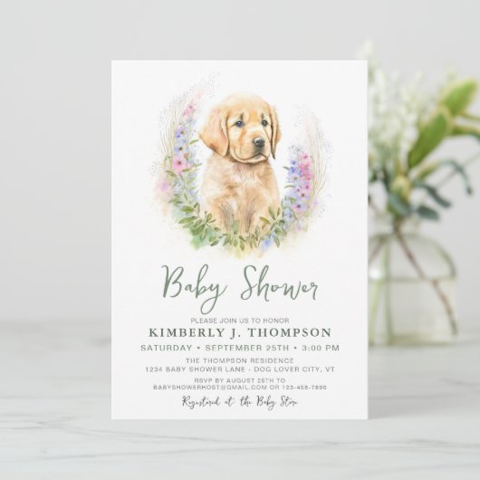 Invitation Golden Retriever Chien Chien Chien Chien Chien Mod (Debout devant)