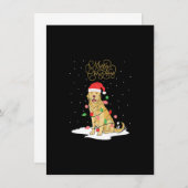 Invitation Golden Retriever Joyeux Noël Noël Xmas Retriever C (Devant / Derrière)