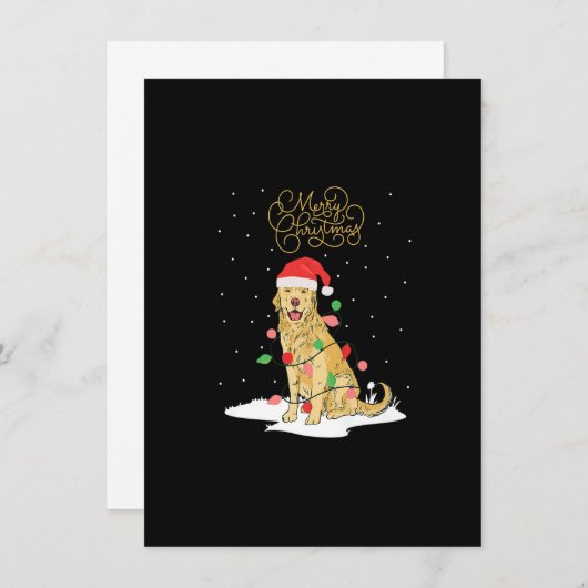 Invitation Golden Retriever Joyeux Noël Noël Xmas Retriever C (Devant / Derrière)