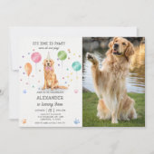 Invitation Golden Retriever Pawty Chien Chien Chien Chien Chi (Devant)