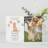 Invitation Golden Retriever Pawty Chien Chien Chien Chien Chi (Debout devant)
