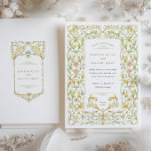 Invitation Golden Rococo Vine Mariage