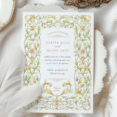 Invitation Golden Rococo Vine Mariage