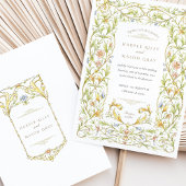 Invitation Golden Rococo Vine Mariage