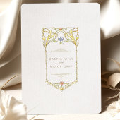 Invitation Golden Rococo Vine Mariage