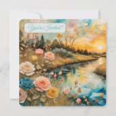 Invitation Golden Rose River Valley Sunrise Bride V (Devant)