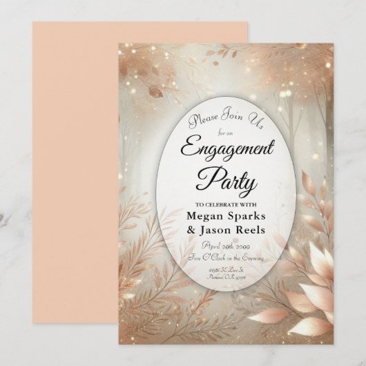 Invitation Golden Rosewood Enchanted Forest (Devant / Derrière)