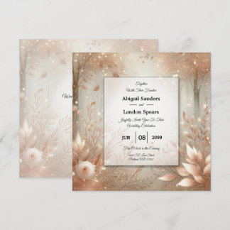 Invitation Golden Rosewood Enchanted Forest Wedding