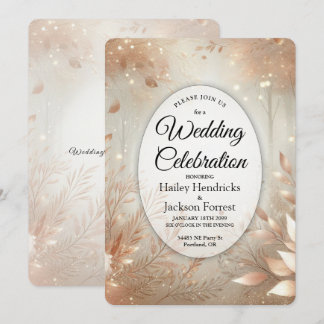 Invitation Golden Rosewood Enchanted Forest Wedding
